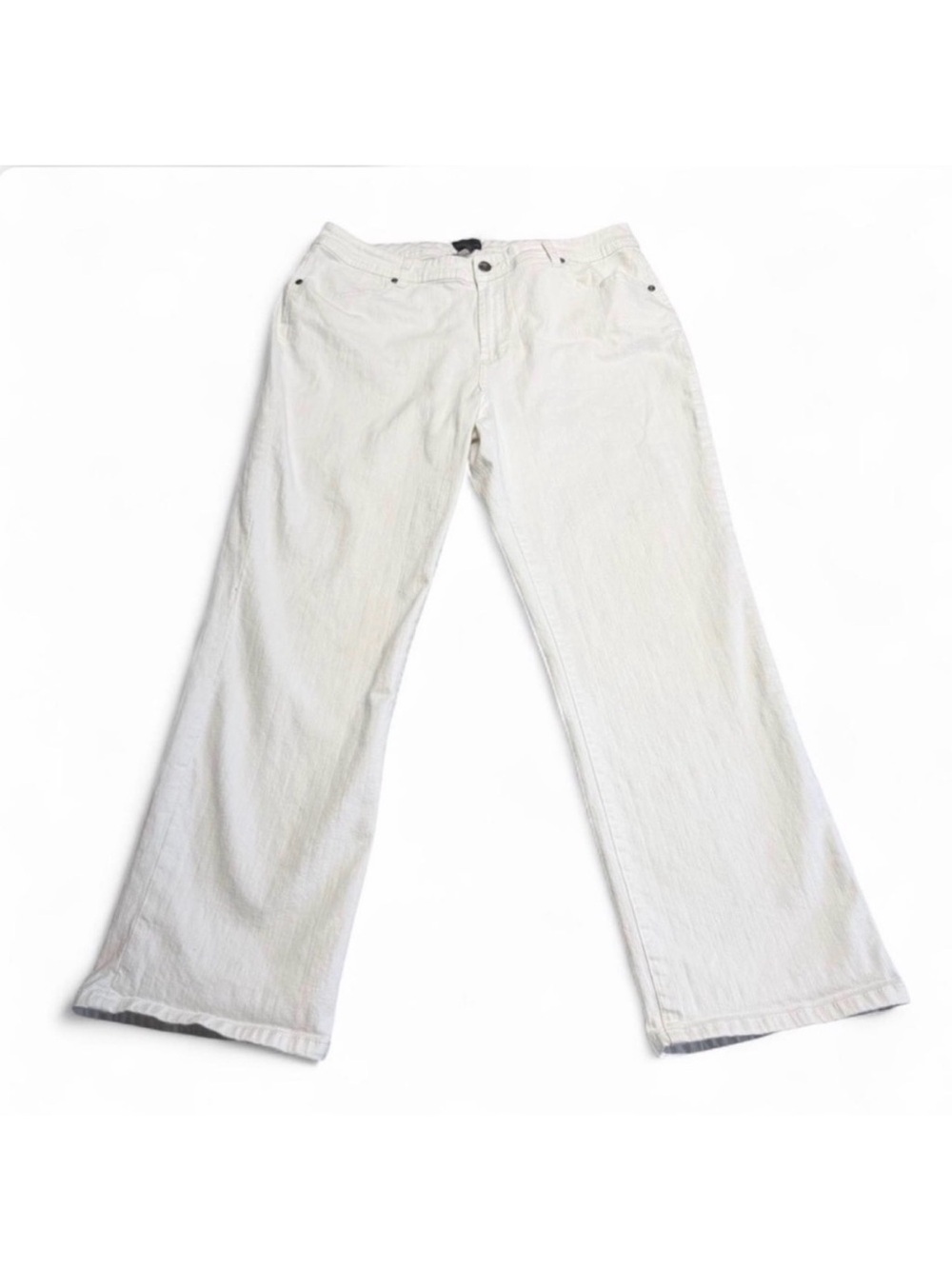 Additions by Chico’s Straight Leg White Jeans Women’s 2.5 Short Fall Preppy